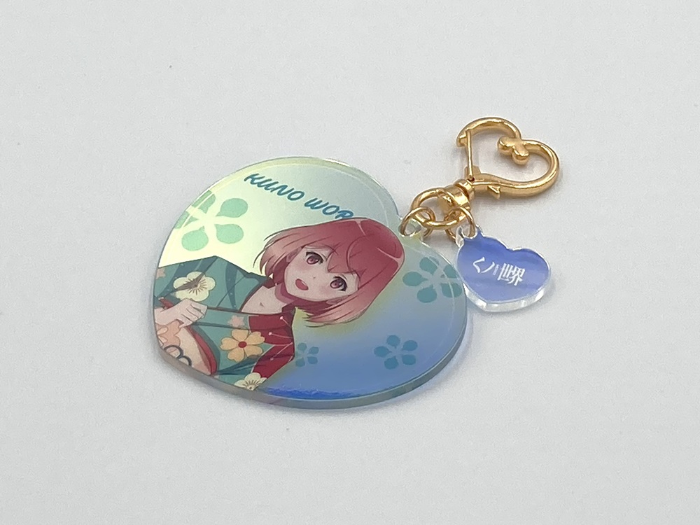 オーロラアクリルキーホルダー<br>モチーフ付き<br>オフセット印刷