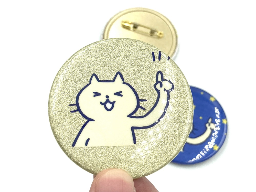 ゴールド缶バッジ